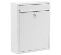Burg-Wachter MB05 White Compact Wall Mounted Galvanised Steel Postbox - 26x33x9cm