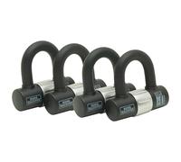 Burg-Wächter 100D Quadra Sold Secure Gold Pack, Black, Quad Keyed Alike U Locks