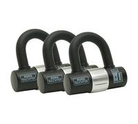 Burg-Wächter 100D Sold Secure Gold Pack, Black, Trio Keyed Alike U Locks