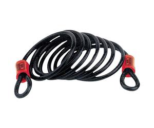Burg Wächter 11150 Spiral Cable Black 750mm with Loops Durable Sec...