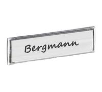 Burg Wächter 18661 BK 92 F Name Badge Plastic Transparent 74x22mm