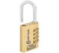 Burg Wächter 2261 Combi Lock Brass 40mm Robust 4-Wheel Padlock