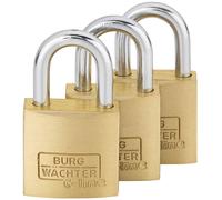 Burg-Wächter TRIO 222 20 GL SB Padlock Set, Brass, 3,5 mm Bügelstärke