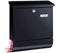 Burg Wächter 31460 VARIO 8672 S Letterbox Steel Black Weatherproof...