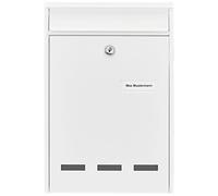 Burg Wächter 61010 POCKET 5871 W Steel Letterbox White with 2 Keys