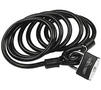 Burg-Wächter 750 250 + 402/50 Security Cable with Padlock, Extra Long Spiral Cable, Motorcycle, E-Scooter, Garden Furniture, Black, 2.5 m