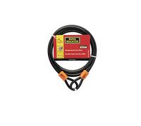 Burg-Wächter Braided Steel Cable 825C 8mm x 2.5m Double-Loop Vinyl-Coated Self-Coiling Black