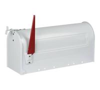BURG-WÄCHTER, American Mailbox with Red Flag, Slot Size A4, Aluminium, 891 W, White