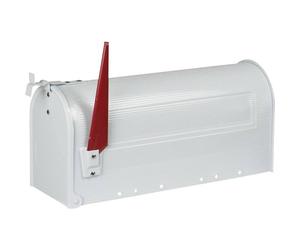 BURG-WÄCHTER, American Mailbox with Red Flag, Slot Size A4, Aluminium, 891 W, White