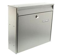 Burg-Wächter Borkum 3877 Ni - Stainless Steel Post Box Letter Box Mail Box Flap Stopper with Holes A4 Slot in, Stainless Steel