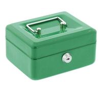 Burg-Wächter lockable cash box with key and coin insert, small, sheet steel, Money 5015, turquoise-green