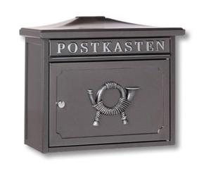 BURG-WÄCHTER Classic Letterbox without Newspaper Compartment and Nameplate, Galvanized Steel, A4 Size Letter Slot, 2 Keys, Sylt 1883 E, Iron Grey