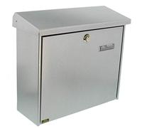 Burg-Wächter Comfort 913 Si Steel Mailbox, Silver, Integriertes Zeitungsfach-Verzinkter Stahl