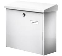 Burg Wächter 4120 COMFORT 913 W Steel Letterbox White with Key and Cap