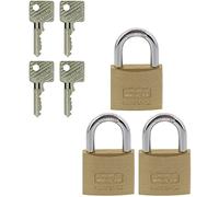 BURG-WÄCHTER Cylinder Padlock, Set of 3, 6mm Shackle Thickness, Trio 405 40 GL SB