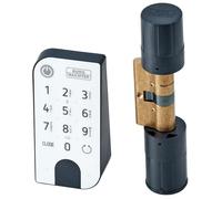 Burg-WÄCHTER Electronic Door Lock secuENTRY for Front Doors, Control with PIN Code, App or Remote Key, Incl. Cylinder, Entry Home 5001 PIN, Black/White