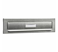 Burg Wächter Stainless steel external drop in panel with name tag, letter slot, post flap, Porta 791 Ni, 266 x 88 x 9 mm, silver