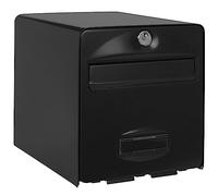 BURG-WÄCHTER, Galvanised Steel Standard Letter Box with Full Opening Door, Letter Stop, 120° Blocked, 1 Door, Balthazar, Black