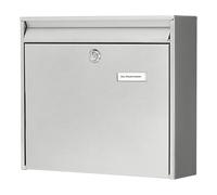 Burg-Wächter Postbox Made of galvanised Steel Potsdam 877 SI Letter Box Installations for Wall Mounting, Silver, 322x362x100 (HxBxT)