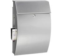 Burg-Wächter Hamburg 3815 Ni Stainless Steel Mailbox Set with Integrated Newspaper Box, Grey
