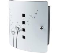 Burg-Wächter Stainless Steel Door Wall Key Box with 10 Hooks Practical Magnetic Closure Printed Dandelion, 240 mm 6204/10 Ni