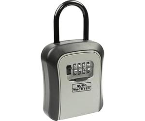 BURG-WÄCHTER Key Safe with 4-Digit Combination Lock, Indoor/Outdoor, Removable Shackle, Secure Key Storage Box, Key Safe 50 SB, Black/Grey