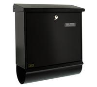 Burg-Wächter Comfort 91300 S Steel Mailbox Set with Integrated Newspaper Box, Black