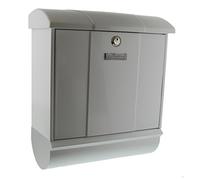 BURG-WÄCHTER Letterbox Set with Integrated Newspaper Compartment, A4 Throw-in Format, EU Norm EN 13724, Galvanized Steel, Olymp-Set 91600 W, White