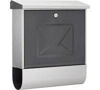 BURG-WÄCHTER Letterbox with Integrated Newspaper Compartment and Translucent Door, A4 Slot Format, EU Standard EN 13724, Incl. 2 Keys, Stainless Steel, Lucenta 2700 Ni
