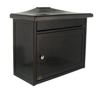 BURG-WÄCHTER Letterbox without Newspaper Compartment and Nameplate, Galvanized Steel, A4 Size Letter Slot, 2 Keys, Kopenhagen 882 E, Iron Grey