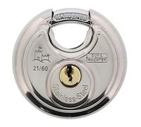BURG-WÄCHTER Lock, Shackle Strength 8 mm, Cut Resistant, 2 Keys, Circle 21 60 SB