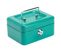 Burg-Wächter lockable cash box with key and coin insert, small, sheet steel, Money 5015, turquoise-green