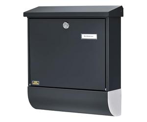 BURG-WÄCHTER, Mailbox Set with Newspaper Holder A4 Letter Slot, Galvanized Steel, Set Vario ANT, Anthracite Grey RAL 7016
