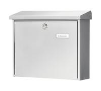 BURG-WÄCHTER, Mailbox with Stop Opening, Slot Size A4, Galvanised Steel, Amsterdam 867 Si, Silver