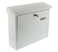 BURG-WÄCHTER, Mailbox with Stop Opening, Slot Size A4, Galvanised Steel, Amsterdam 867 W, White