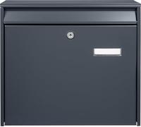 Burg-Wächter Mannheim 62020 ANT 62020 ANT Letter Box without Newspaper Compartment with Name Plate, Galvanised Steel, Insert Format DIN C4, 2 Keys