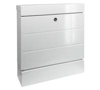 Burg-WÄCHTER Newyork 850 W Letter Box with Newspaper Compartment without Name Plate Galvanised Steel Coated Corrosion Resistant DIN C4 with 2 Keys White