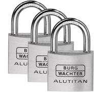 Burg Wächter Padlock Set 3-Keyed Alike Aluminium Rust-Free Steel 36251