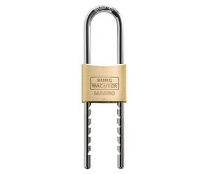 Burg-WÄCHTER Padlock, with 2 Keys, Shackle Thickness 8 mm, Solid Brass Body, Variable Shackle, Hardened, Double Locked, Magno 400 E HB 50 Flex SB