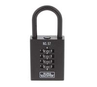 BURG-WÄCHTER Padlock with Combination Lock, Numero 97, 40 mm, Cast Iron, Black