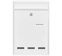 Burg Wächter POCKET 5871 W Steel Letterbox White with 2 Keys 61010