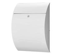 Burg Wächter Riviera 835 W x 460 x D 130 mm A4 Letter Box with Opening Stop, Galvanised Steel, White