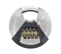 Burg Wächter round shackle lock, padlock with numeric code, 10 mm shackle thickness, stainless steel body, pinch protection, Circle 23 C 70, 39901