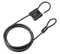 Burg Wächter Snap+Lock Steel Cable Lock Black Adjustable Combo Lock 39610