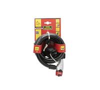Burg-Wächter Spiral Cable Lock, Key Hole Cover, Pin Cylinders, Reflective Cable Sheath, 2 Keys, Length: 180 cm, 1650 180 REFLEX