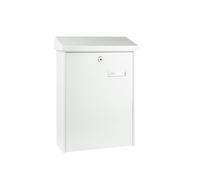 Burg-WÄCHTER TEXEL 5767 W Letter Box without Newspaper Compartment with Name Plate Galvanised Steel Structured Coating Corrosion Protection DIN C4 with 2 Keys and Mounting Material White