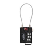 Burg Wächter 32891 TSA Padlock Black 32.80mm 3-Dial Flexible Trave...
