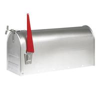 BURG-WÄCHTER, American Mailbox with Red Flag, Slot Size A4, Aluminium, 891 ALU, Aluminium