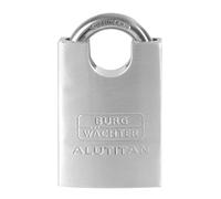 BURG-WÄCHTER Weather Resistant Padlock with 2 Keys, 8 mm Shackle Thickness, Solid Aluminium Body, Rustproof Interior, Double Locked, Alutitan 770 CS 50
