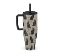 BURGA 1.2 L Tumbler with Handle and Straw - Leakproof Insulated Bottle, Keeps Drinks Hot for 12 Hours and Cold All Day, Cup Holder Compatible, Stainless Steel Travel Tumbler